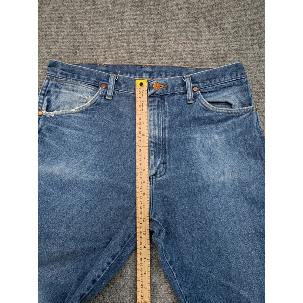 Vtg Wrangler Mens Jeans 35x31 Regular‎ Fit Blue Denim Classic Casual Pants